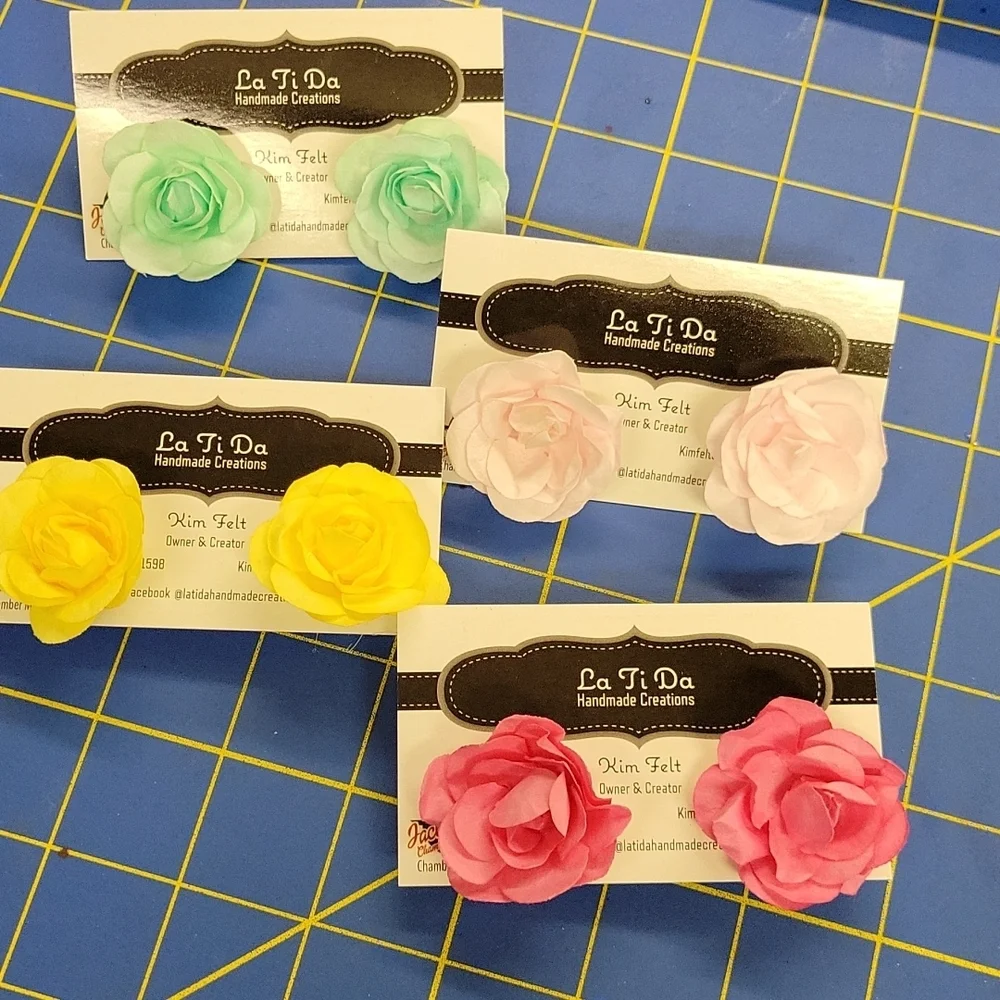Paper Flower Post Earrings